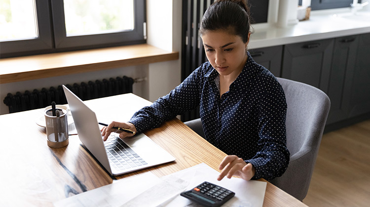 woman learning accounting online 